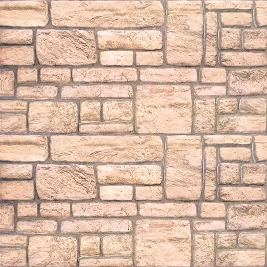 3D Wall Panels with Beige Brick Design 10 pcs EPS