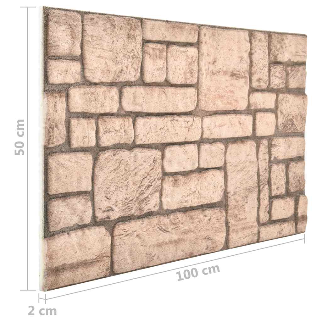 3D Wall Panels with Beige Brick Design 10 pcs EPS