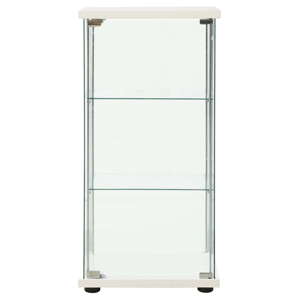 Storage Cabinet Tempered Glass White