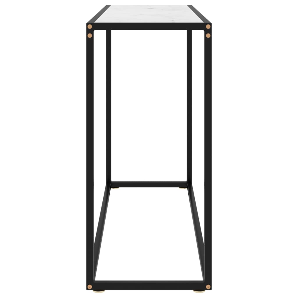 Console Table White 100x35x75 cm Tempered Glass
