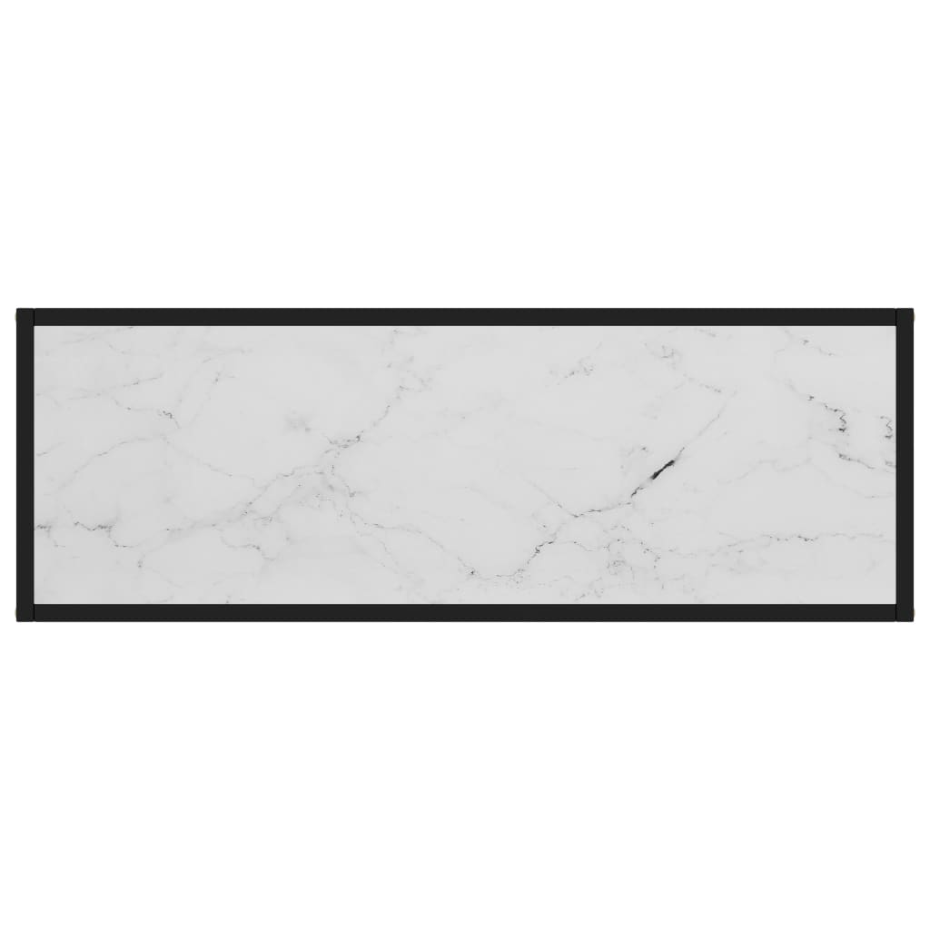 Console Table White 100x35x75 cm Tempered Glass