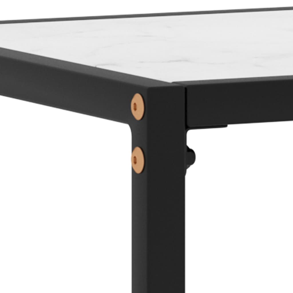 Console Table White 100x35x75 cm Tempered Glass