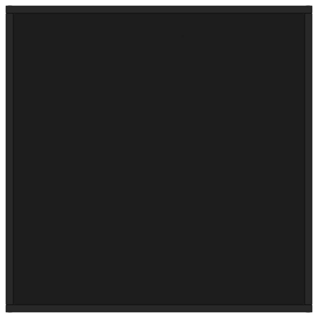 Coffee Table Black with Black Glass 80x80x35 cm