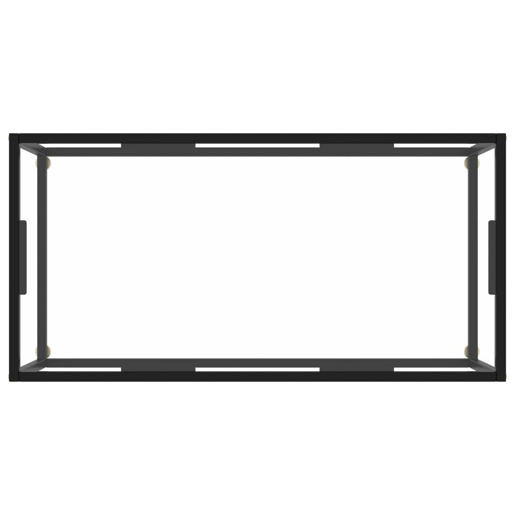 Coffee Table Black with Tempered Glass 100x50x35 cm