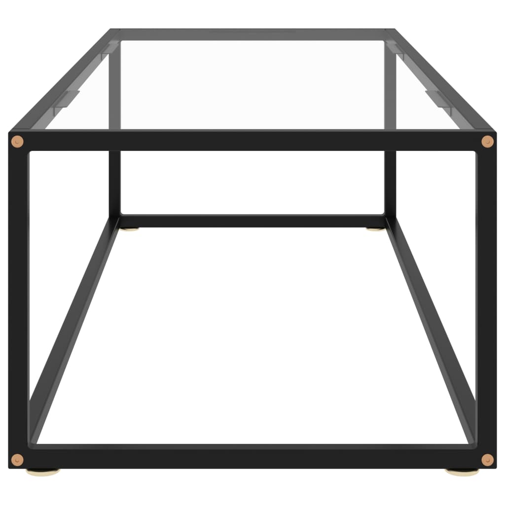 Coffee Table Black with Tempered Glass 120x50x35 cm