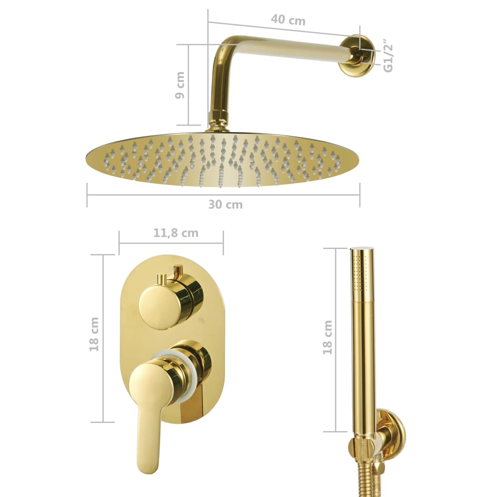 Shower System Stainless Steel 201 Gold