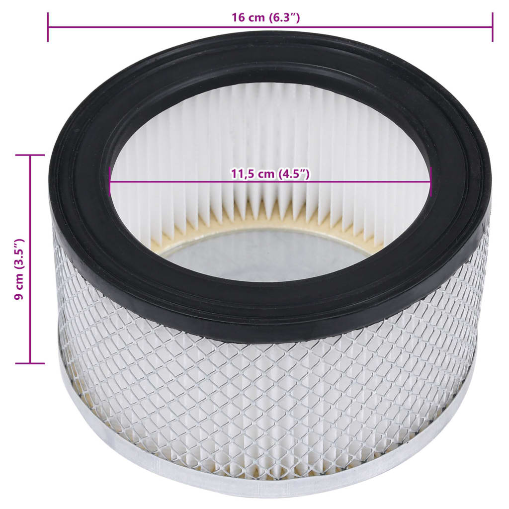 HEPA Filters 2 pcs for Ash Vacuum Cleaner Washable