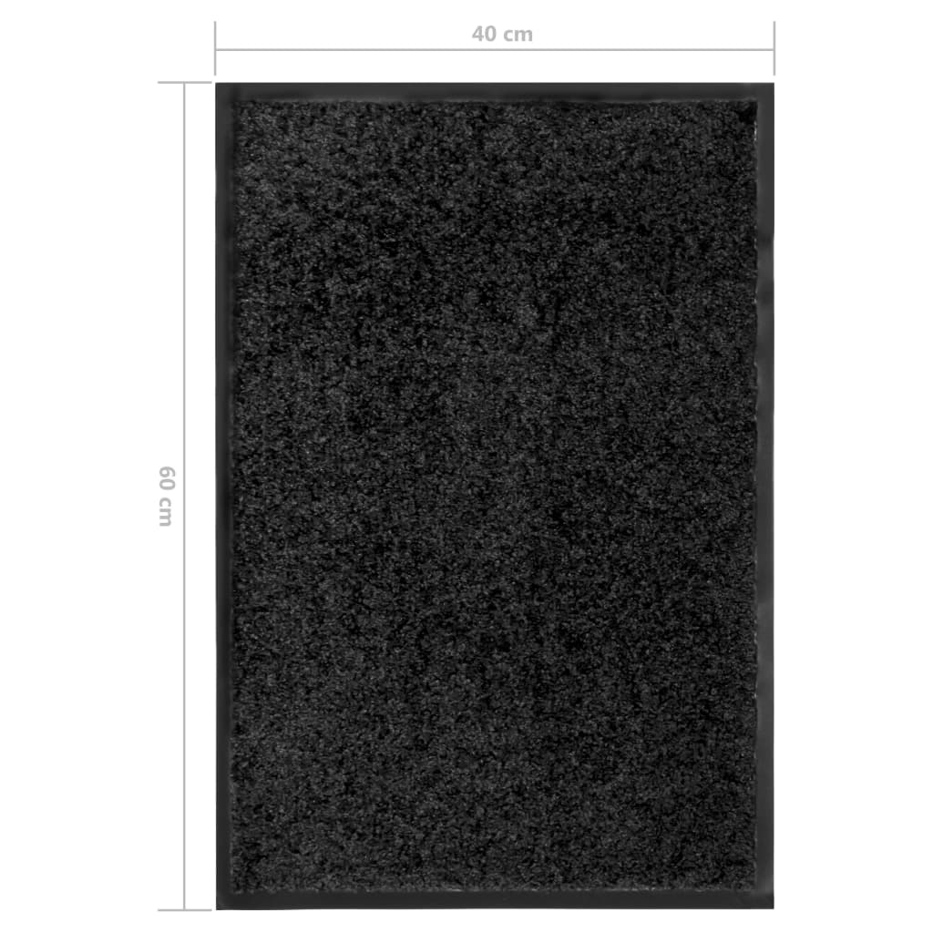 Doormat Washable Black 40x60 cm