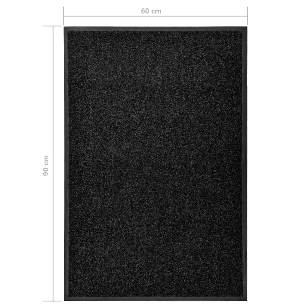 Doormat Washable Black 60x90 cm