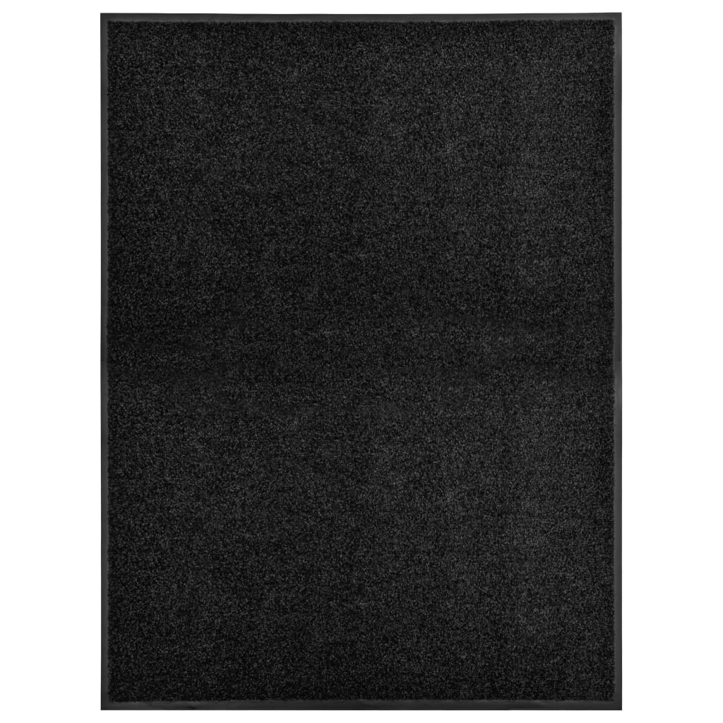 Doormat Washable Black 90x120 cm