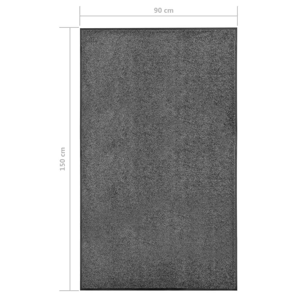 Doormat Washable Anthracite 90x150 cm