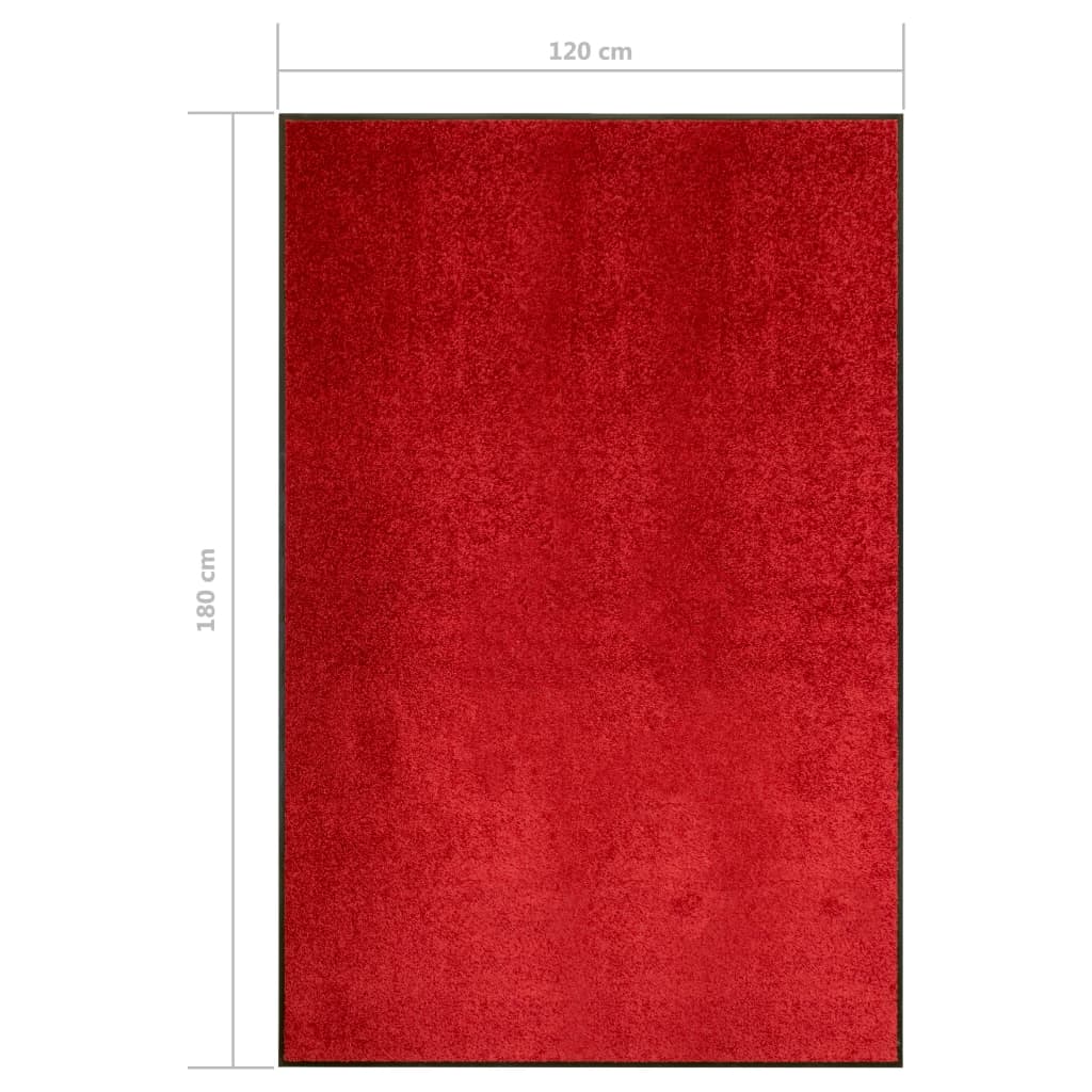 Doormat Washable Red 120x180 cm