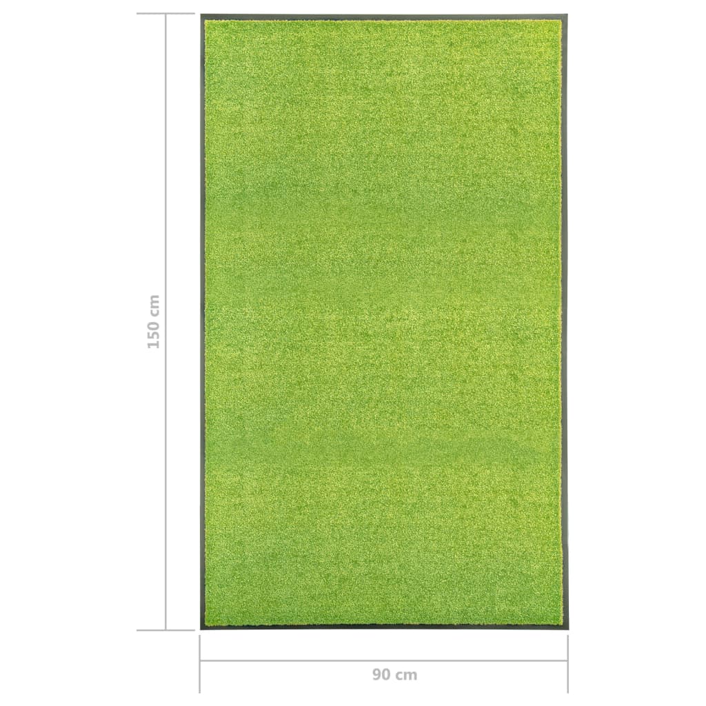 Doormat Washable Green 90x150 cm