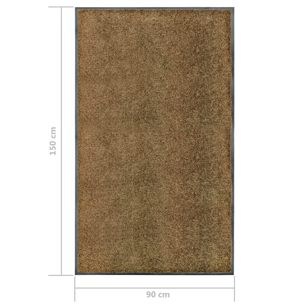 Doormat Washable Brown 90x150 cm