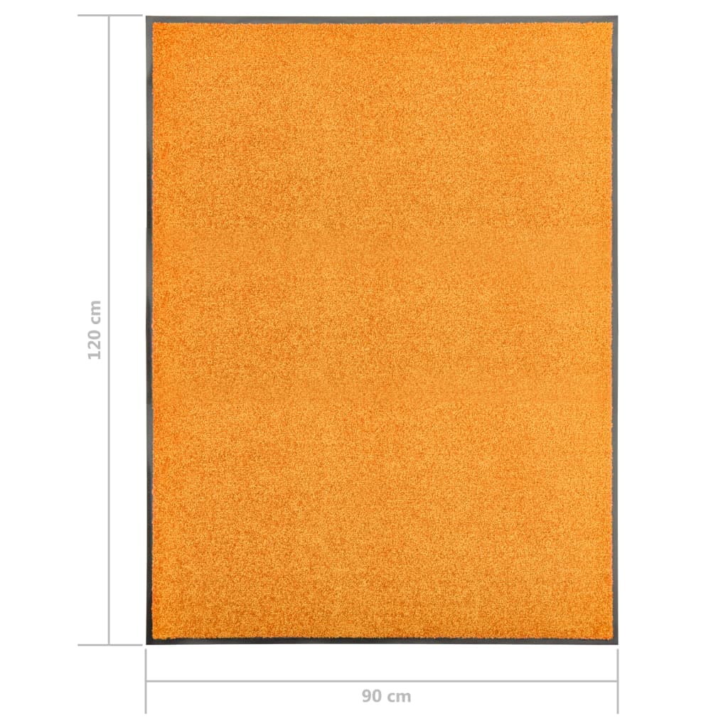 Doormat Washable Orange 90x120 cm