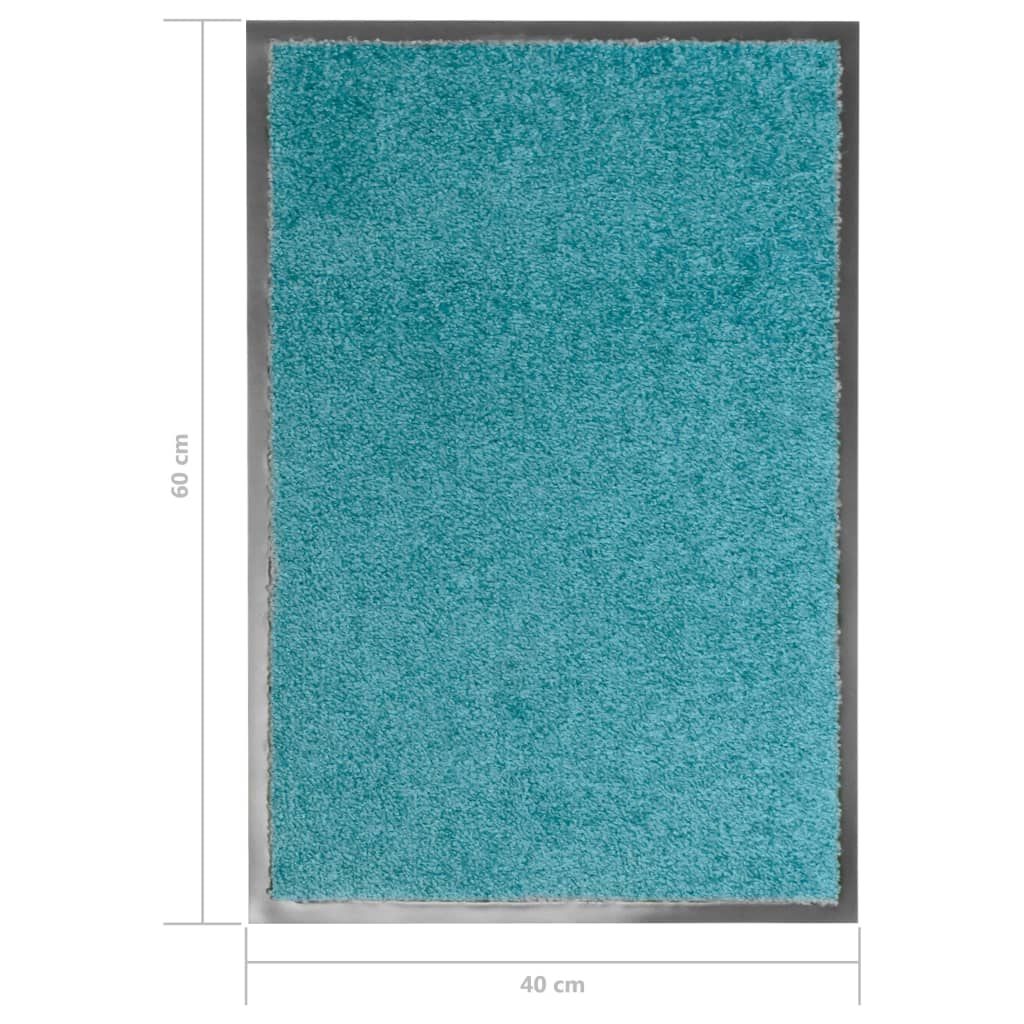 Doormat Washable Cyan 40x60 cm