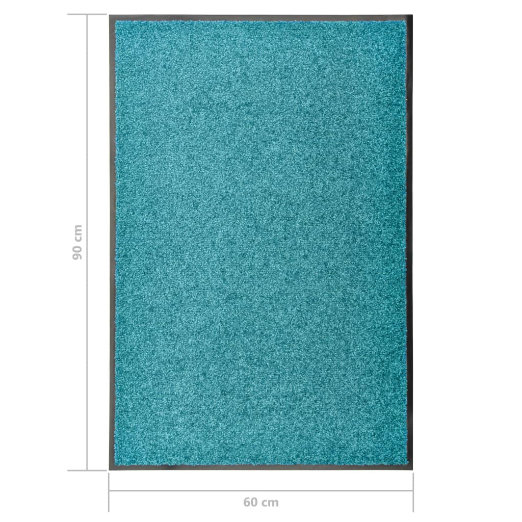 Doormat Washable Cyan 60x90 cm