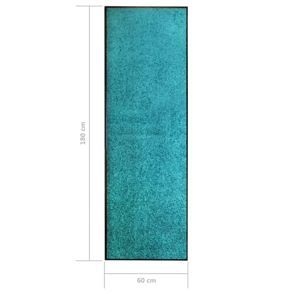 Doormat Washable Cyan 60x180 cm