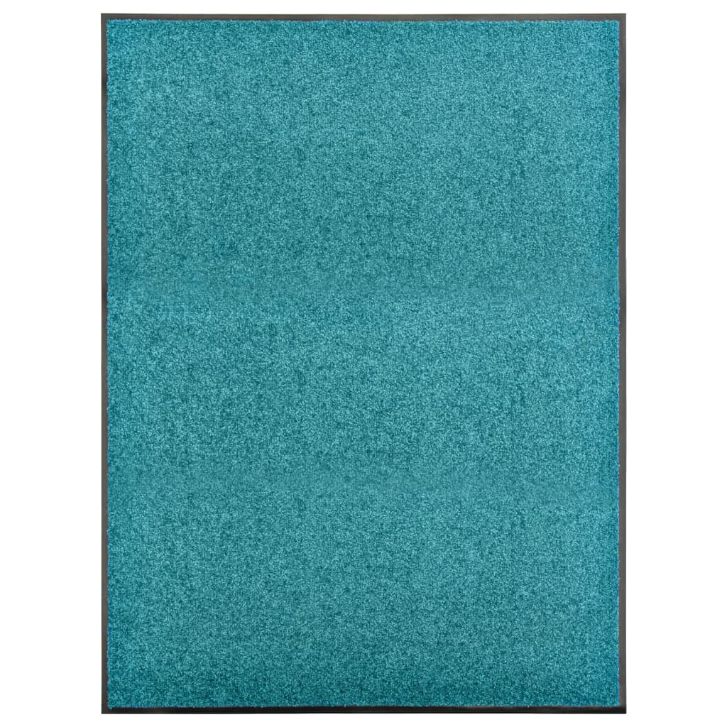 Doormat Washable Cyan 90x120 cm