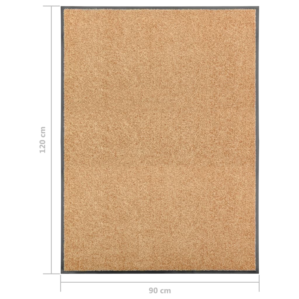 Doormat Washable Cream 90x120 cm