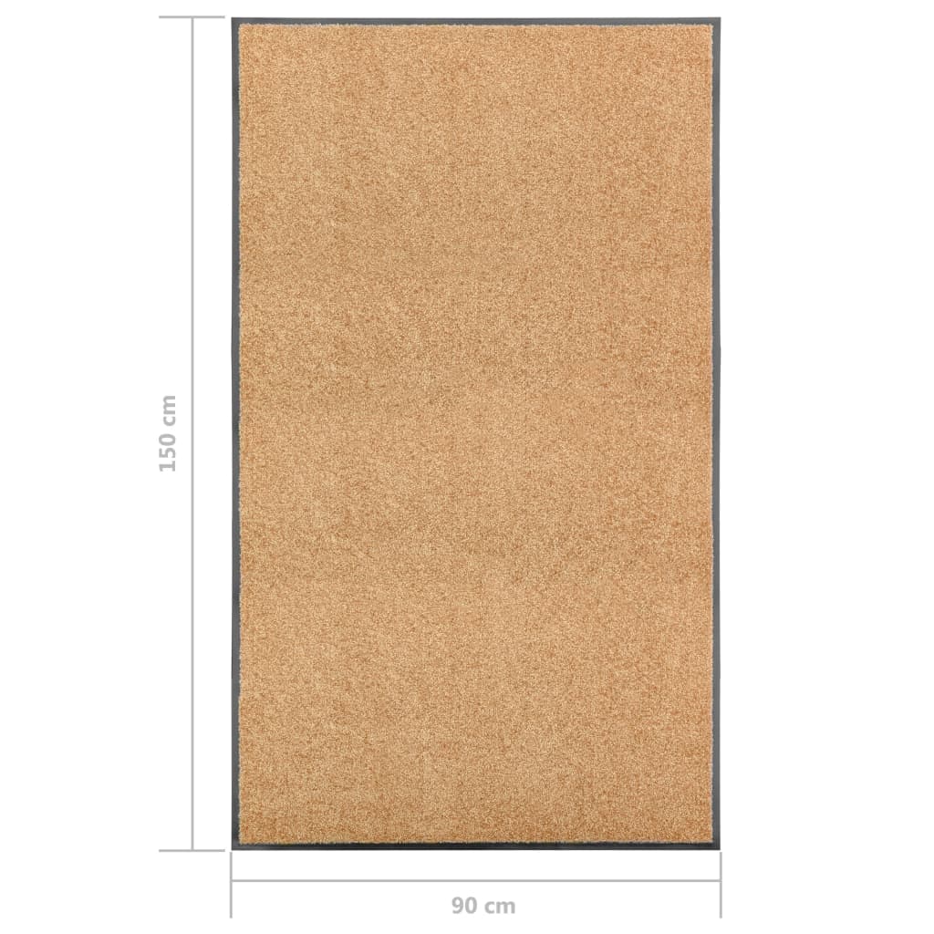 Doormat Washable Cream 90x150 cm