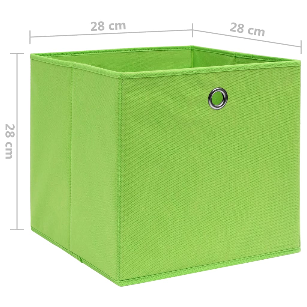 Storage Boxes 10 pcs Non-woven Fabric 28x28x28 cm Green