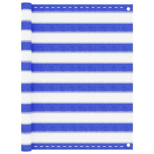 Balcony Screen Blue and White 90x300 cm HDPE
