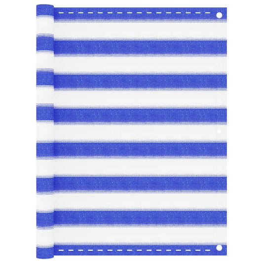 Balcony Screen Blue and White 90x400 cm HDPE