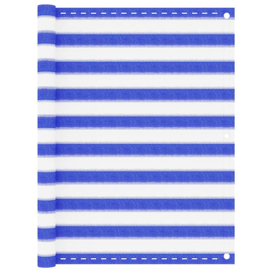 Balcony Screen Blue and White 120x400 cm HDPE