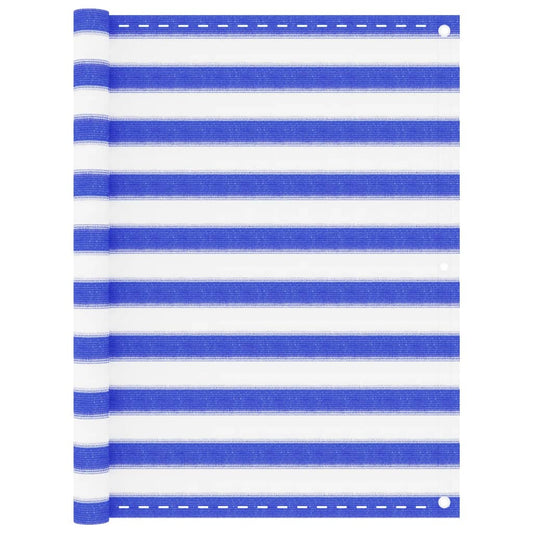 Balcony Screen Blue and White 120x500 cm HDPE