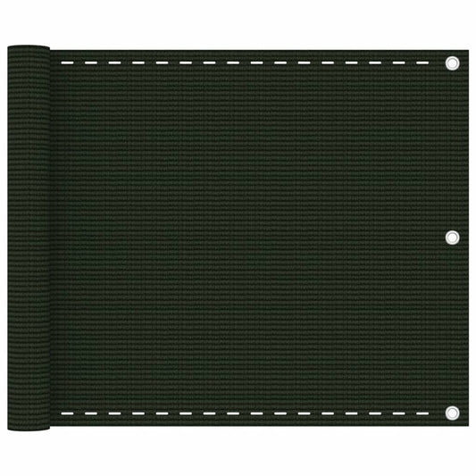 Balcony Screen Dark Green 75x500 cm HDPE