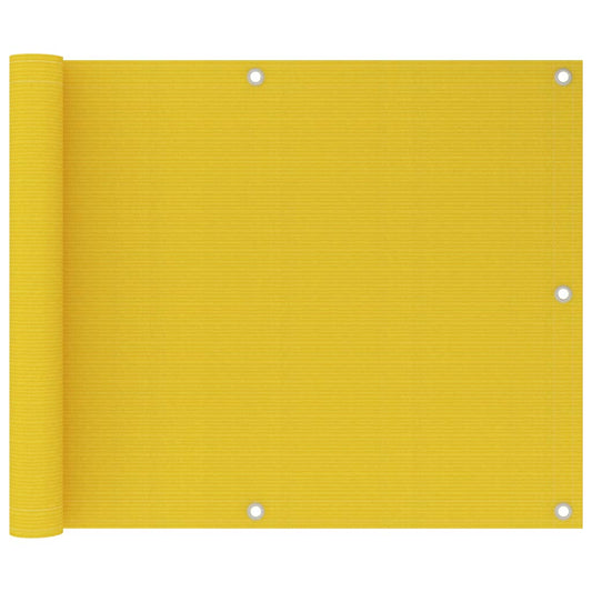 Balcony Screen Yellow 75x600 cm HDPE