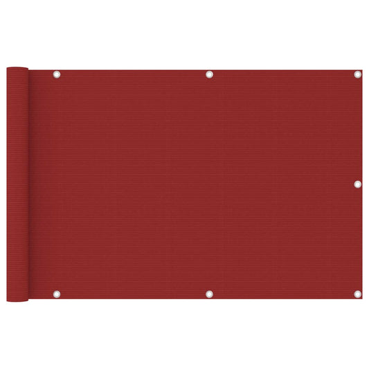 Balcony Screen Red 90x400 cm HDPE