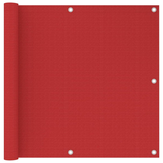 Balcony Screen Red 90x500 cm HDPE