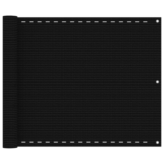 Balcony Screen Black 75x400 cm HDPE