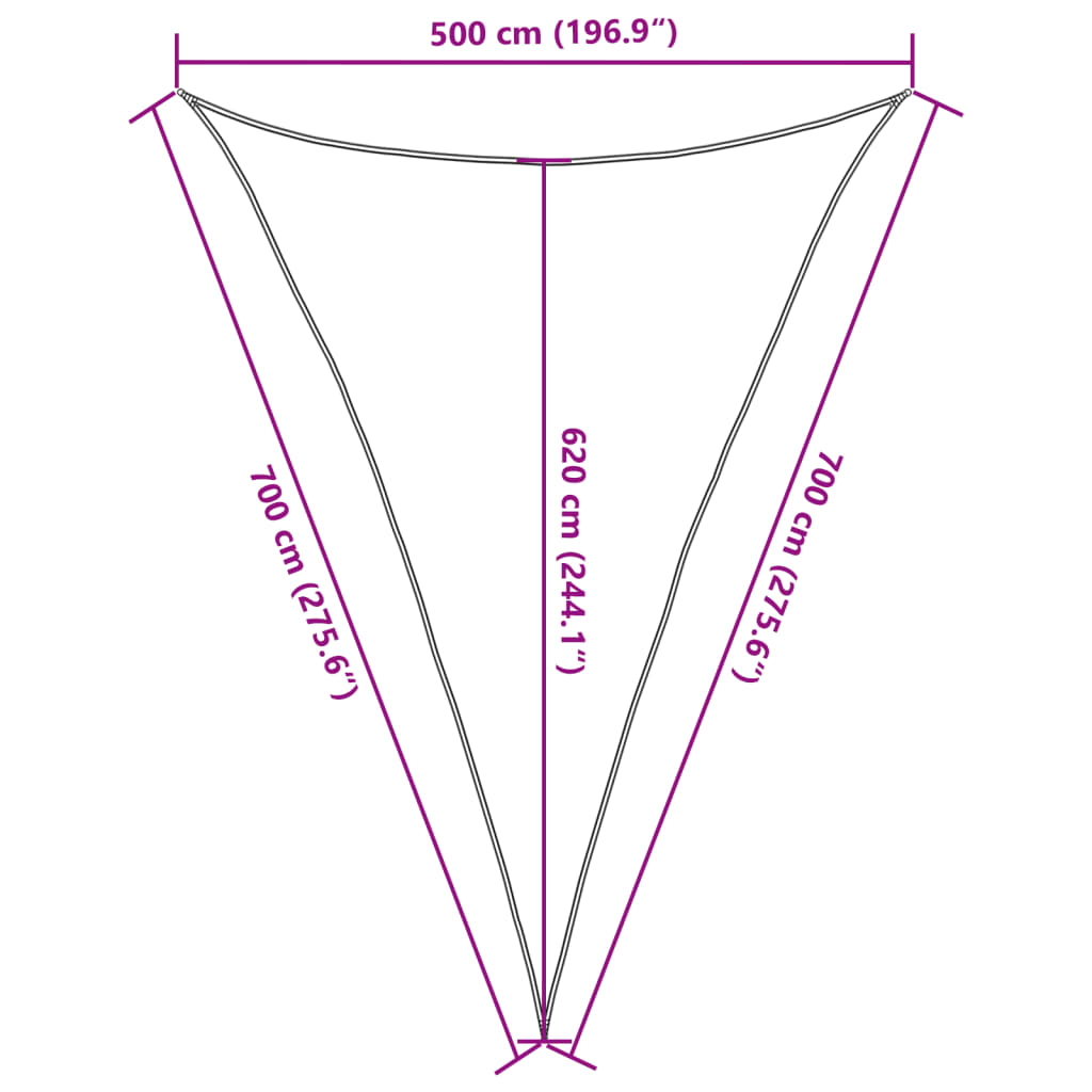 Sunshade Sail 160 g/m² Cream 5x7x7 m HDPE
