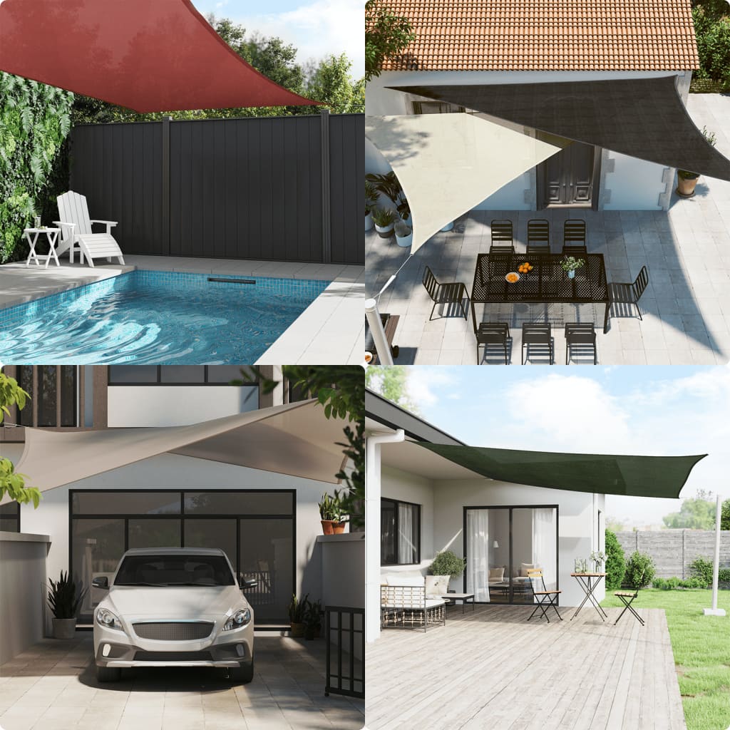 Sunshade Sail 160 g/m² Dark Green 2x4 m HDPE