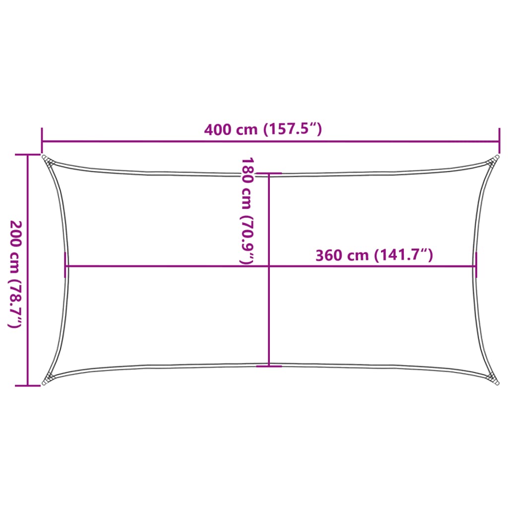 Sunshade Sail 160 g/m² Dark Green 2x4 m HDPE