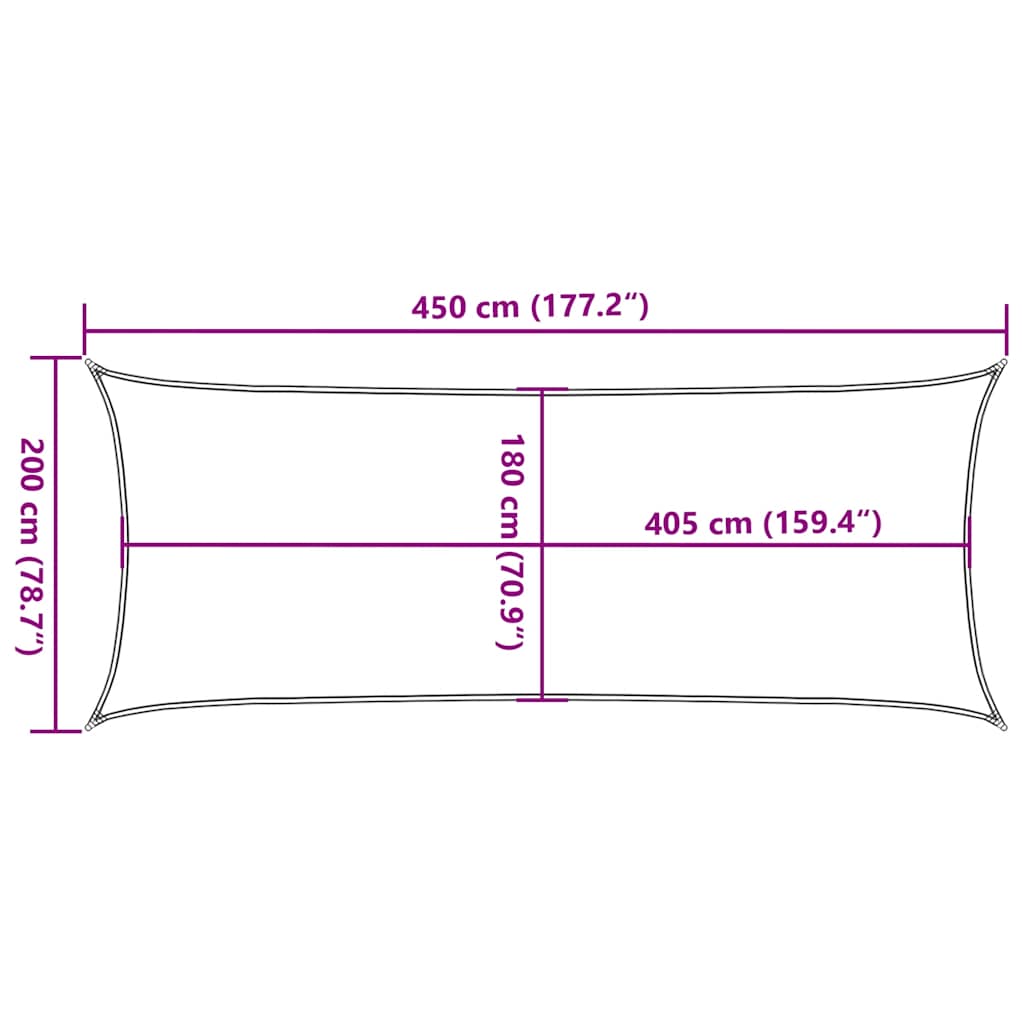 Sunshade Sail 160 g/m² Red 2x4.5 m HDPE