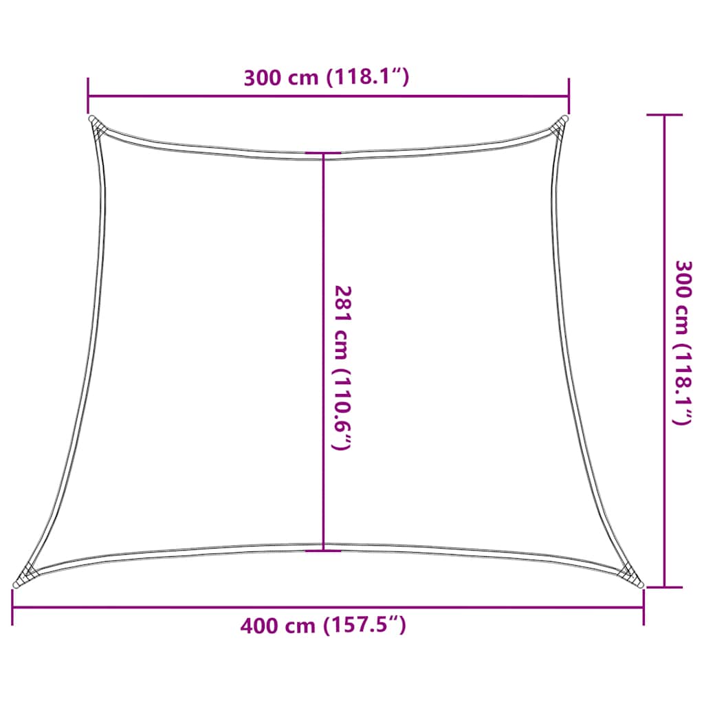 Sunshade Sail 160 g/m² Red 3/4x3 m HDPE
