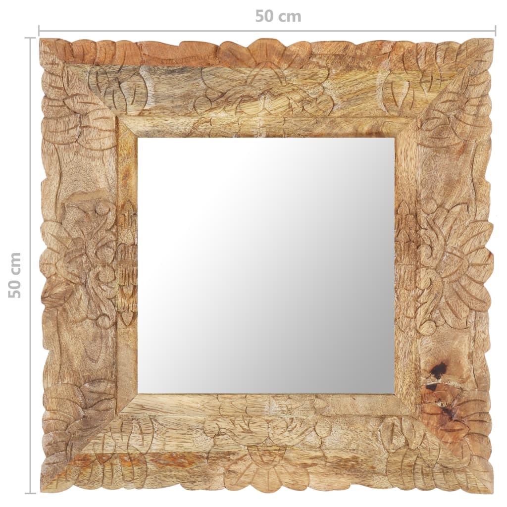 Mirror 50x50 cm Solid Mango Wood