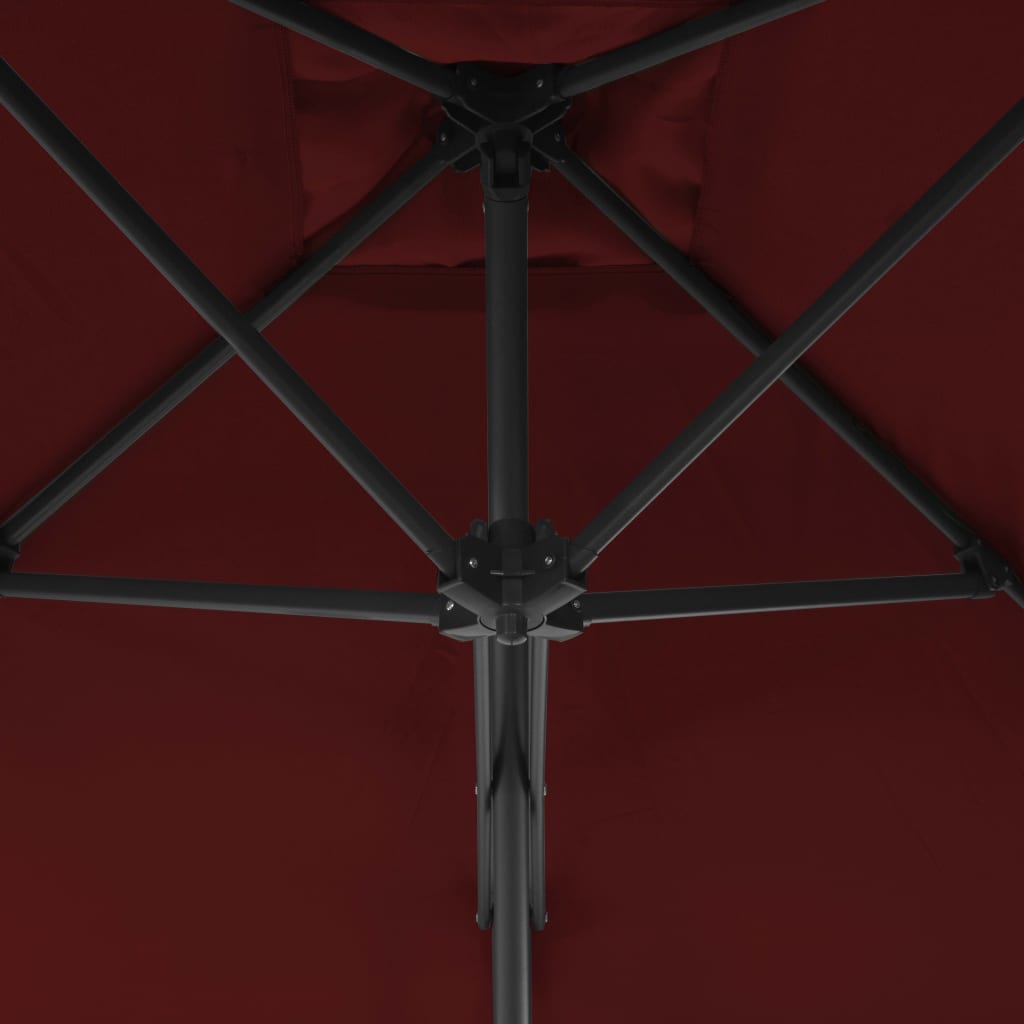 Garden Parasol with Steel Pole Bordeaux Red 250x250x230 cm