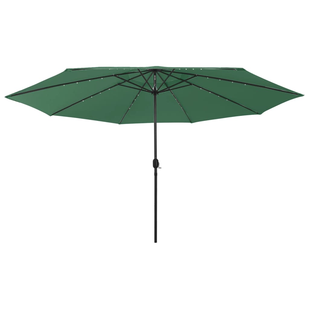 Garden Parasol with LED Lights 400 cm Green