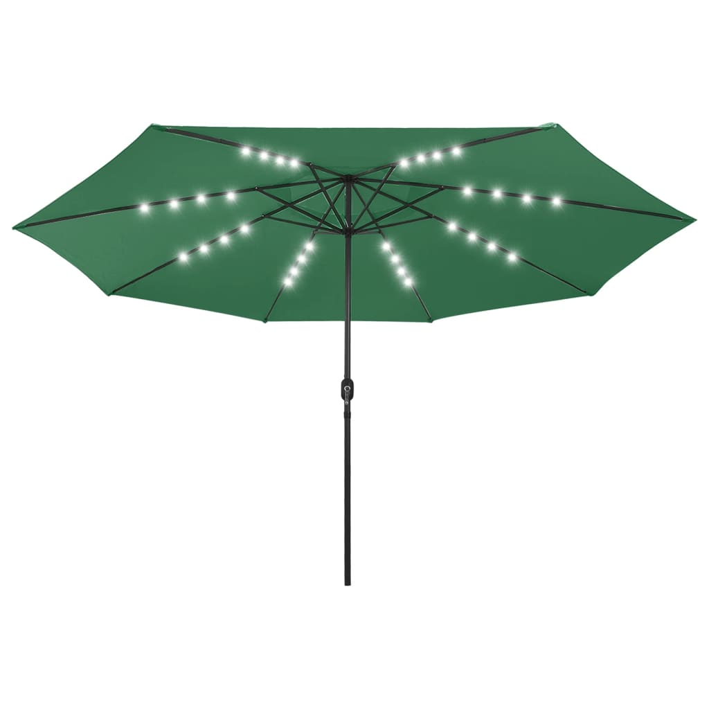 Garden Parasol with LED Lights 400 cm Green