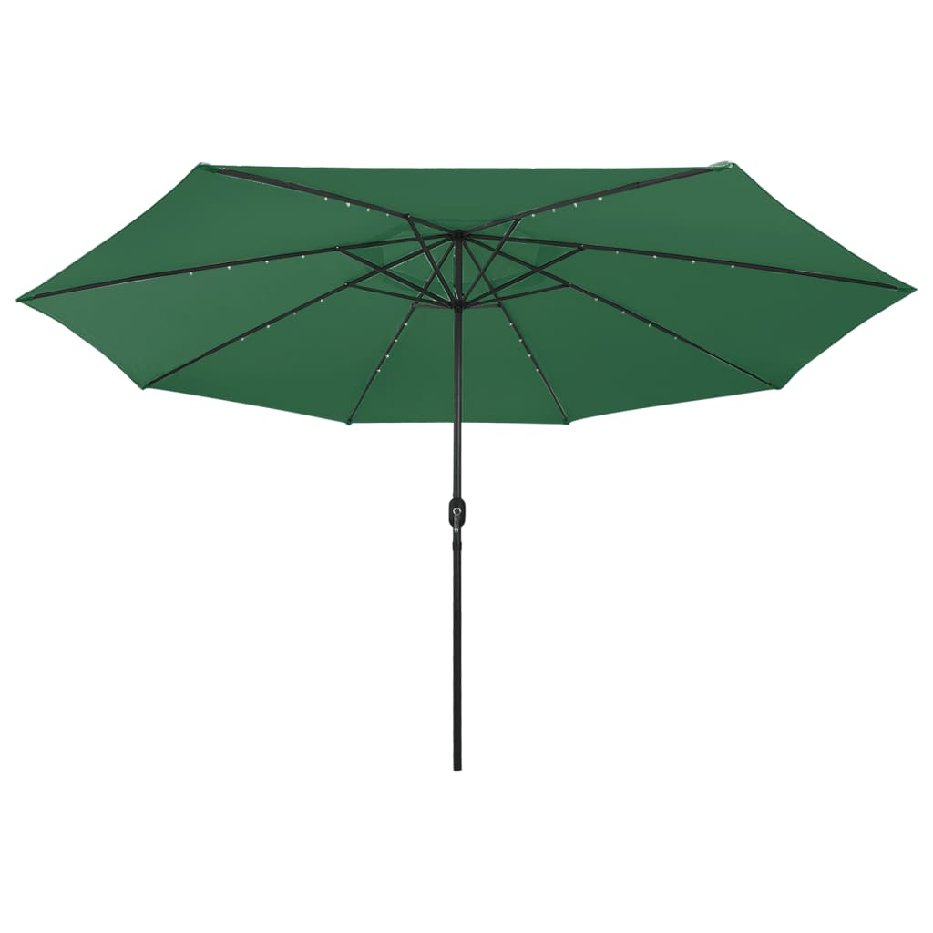 Garden Parasol with LED Lights 400 cm Green