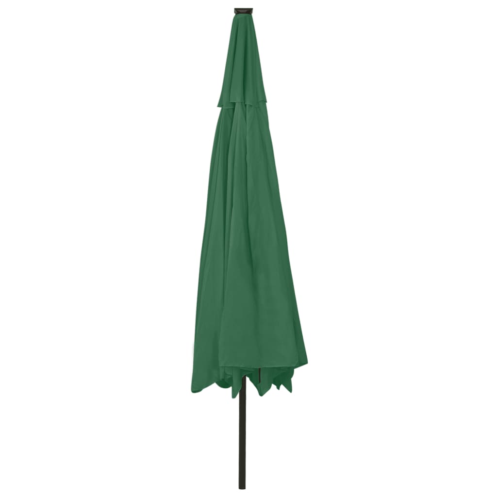 Garden Parasol with LED Lights 400 cm Green