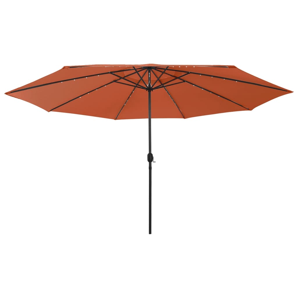Garden Parasol with LED Lights 400 cm Terracotta
