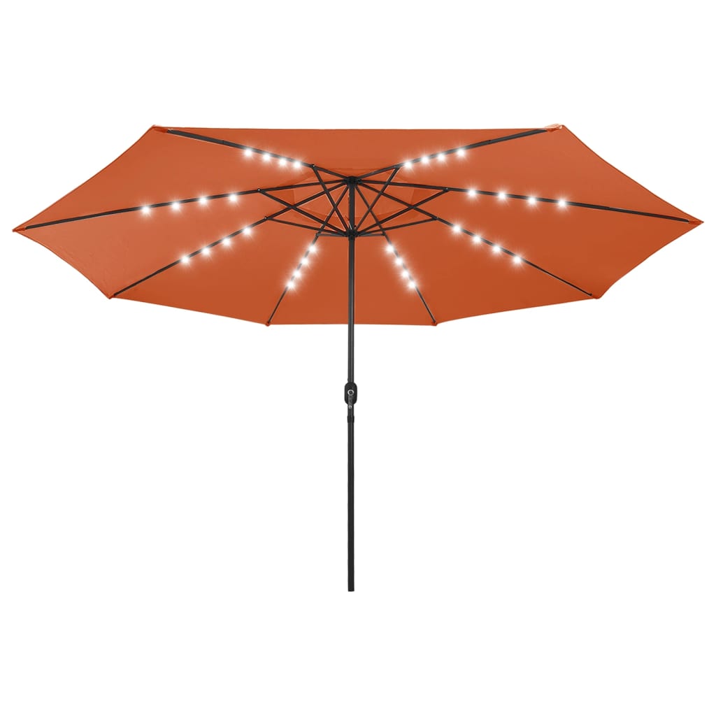 Garden Parasol with LED Lights 400 cm Terracotta