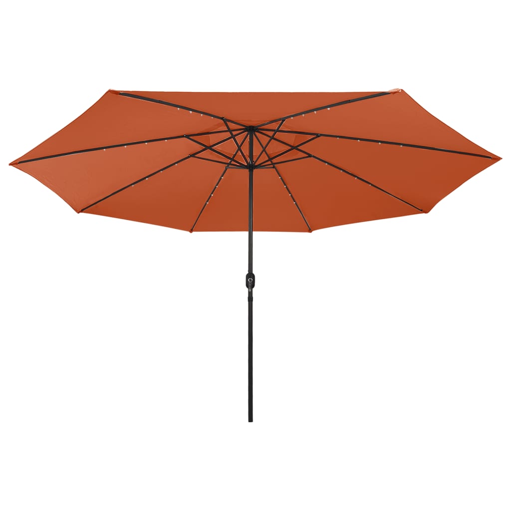 Garden Parasol with LED Lights 400 cm Terracotta