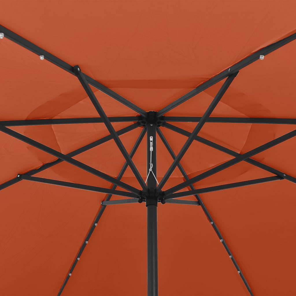 Garden Parasol with LED Lights 400 cm Terracotta
